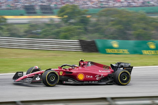 November 11, 2022, Sao Paulo, Sao Paulo, Brazil: CARLOS SAINZ, of Scuderia Ferrari, drives during the free practice section of the 2022 Formula One Grand Prix of Sao Paulo at Interlagos circuit, on November 11. The grand prix will be celebrated next Sunday, November 13. Sao Paulo Brazil - ZUMAl146 20221111_zaf_l146_026 Copyright: xPauloxLopesx