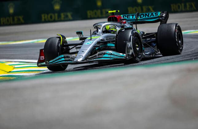 44 HAMILTON Lewis (gbr), Mercedes AMG F1 Team W13, action during the Formula 1 Heineken Grande Premio de Sao Paulo 2022, Sao Paulo Grand Prix Grand Prix 2022, 21st round of the 2022 FIA Formula One World Championship, WM, Weltmeisterschaft from November 11 to 13, 2022 on the Interlagos Circuit, in Sao Paulo, Brazil - F1 - SAO PAULO GRAND PRIX 2022 DPPI Panoramic  GOOD4617