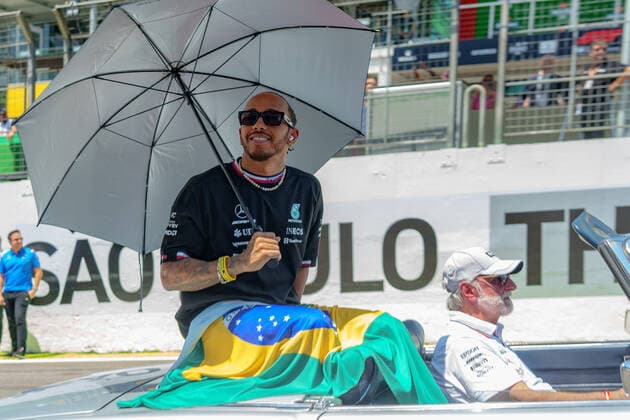 November 13, 2022, Sao Paulo, Sao Paulo, Brazil: LEWIS HAMILTON, of Mercedes AMG Petronas F1 Team, during the driverÃ¢â‚¬â ¢s parade of the 2022 Formula One Grand Prix of Sao Paulo at Interlagos circuit, on November 13. Sao Paulo Brazil - ZUMAl146 20221113_zaf_l146_001 Copyright: xPauloxLopesx