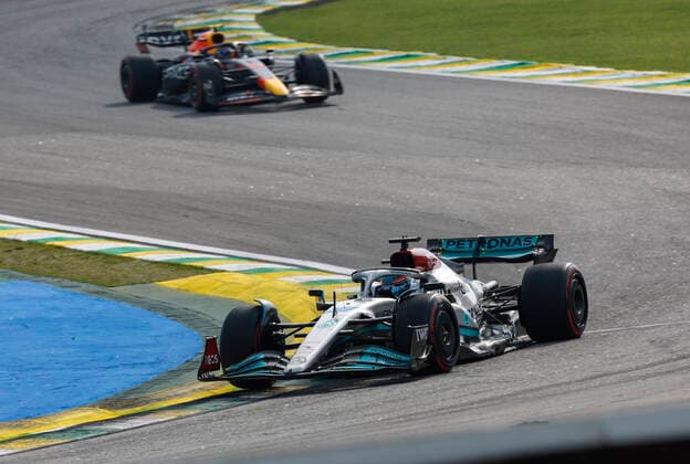 63 George Russell (GBR, Mercedes-AMG Petronas F1 Team), F1 Grand Prix of Brazil at Autodromo Jose Carlos Pace on November 13, 2022 in Sao Paulo, Brazil. (Photo by HOCH ZWEI) Sao Paulo Brazil