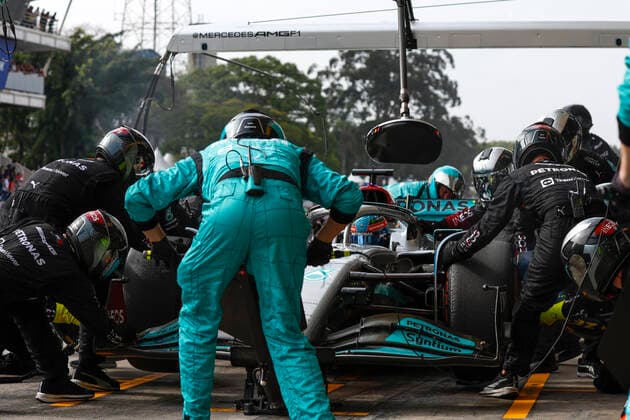 63 George Russell (GBR, Mercedes-AMG Petronas F1 Team), F1 Grand Prix of Brazil at Autodromo Jose Carlos Pace on November 13, 2022 in Sao Paulo, Brazil. (Photo by HOCH ZWEI) Sao Paulo Brazil
