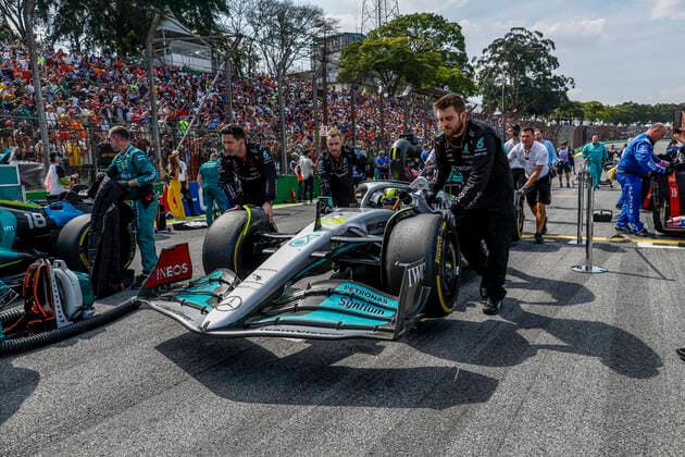 44 Lewis Hamilton (GBR, Mercedes-AMG Petronas F1 Team), F1 Grand Prix of Brazil at Autodromo Jose Carlos Pace on November 13, 2022 in Sao Paulo, Brazil. (Photo by HOCH ZWEI) Sao Paulo Brazil