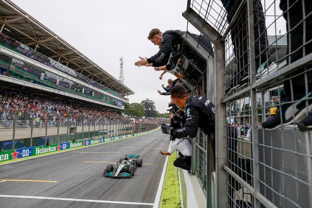44 Lewis Hamilton (GBR, Mercedes-AMG Petronas F1 Team), F1 Grand Prix of Brazil at Autodromo Jose Carlos Pace on November 13, 2022 in Sao Paulo, Brazil. (Photo by HOCH ZWEI) Sao Paulo Brazil