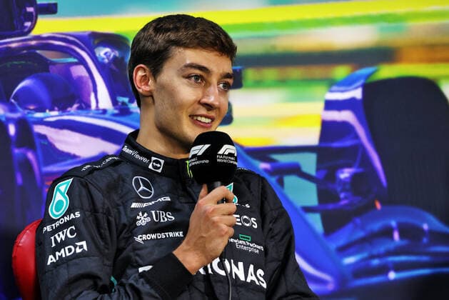 RUSSELL George (gbr), Mercedes AMG F1 Team W13, portrait press conference, PK, Pressekonferenz during the Formula 1 Heineken Grande Premio de Sao Paulo 2022, Sao Paulo Grand Prix Grand Prix 2022, 21st round of the 2022 FIA Formula One World Championship, WM, Weltmeisterschaft from November 11 to 13, 2022 on the Interlagos Circuit, in Sao Paulo, Brazil - F1 - SAO PAULO GRAND PRIX 2022 - RACE DPPI Panoramic BRAZIL_SUNDAY_FIA_PRESS_CONF_26