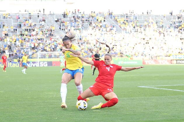 November 15, 2022, Sao Paulo, Brazil: Soccer Match between the teams from Brazil and Canada, held at Neo Quimica Arena Stadium, in Sao Paulo, in a preparatory confrontation for the Women s Soccer World Cup, scheduled for 2023. The Brazilian Women s Soccer Team won the match by score of 2-1, with goals scored by Bia Zaneratto and Aninha.  Copyright: xLecoxVianax