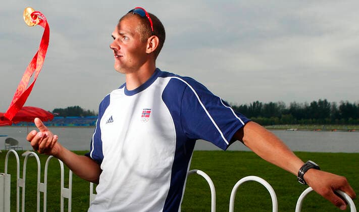BEIJING, CHINA 20080817: 20 hours after his gold race, norwegian rower Olaf Tufte is back at the Shunyi Olympic Rowing Park. Finaly he has time to reflect on winning anthother gold medal and to consider his future. Saturday, Tufte took the gold medal in the men s single sculls rowing competion during the Beijing 2008 Olympic Games, Olympische Spiele, Olympia, OS BEIJING CHINA BILDER x10550x *** BEIJING, CHINA 20080817 20 hours after his gold race, norwegian rower Olaf Tufte is back at the Shunyi Olympic Rowing Park Finaly he has time to reflect on winning anthother gold medal and to consider his future Saturday, Tufte took the gold medal in the men s single sculls rowing competion during the Beijing 2008 Olympic Games BEIJING CHINA PICTURES x10550x  Copyright: xJunge,xHeikox OLYMPIC GAMES BEIJING