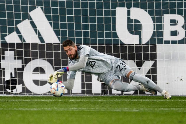 221116 Goalkeeper Kristoffer Nordfeldt of Sweden during the International Friendly, Länderspiel, Nationalmannschaft football match between Mexico and Sweden on November 16, 2022 in Girona. Photo: Ludvig Thunman BILDBYRAN kod LT LT0441 fotboll football soccer fotball träningslandskamp international friendly mexico sverige sweden sverige a bbeng Copyright: LUDVIGxTHUNMAN BB221116LT030