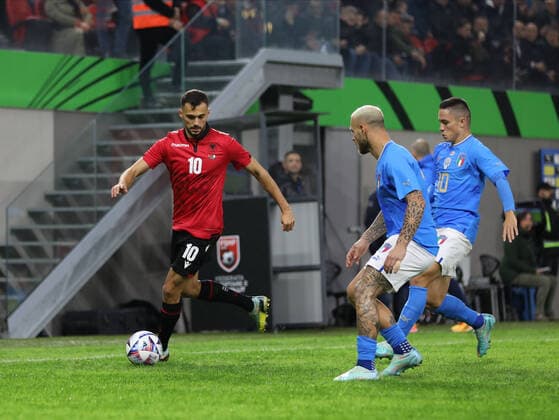 November 16, 2022, Tirana, Albania: Nedim Bajrami of Albania during the football friendly football game between the national teams of Albania and Italy, at Air Albania Stadium on 15 November 2022, Tirana, Albania. Photo . friendly football match - Albania vs Italy, Tirana, Albania  - ZUMAl164 20221116_zsa_l164_048 Copyright: xNderimxKacelix