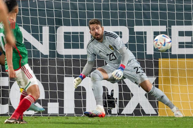 221116 Goalkeeper Kristoffer Nordfeldt of Sweden during the International Friendly, Länderspiel, Nationalmannschaft football match between Mexico and Sweden on November 16, 2022 in Girona. Photo: Ludvig Thunman BILDBYRAN kod LT LT0441 fotboll football soccer fotball träningslandskamp international friendly mexico sverige sweden sverige a bbeng Copyright: LUDVIGxTHUNMAN BB221116LT092