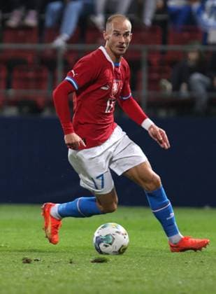 Vaclav Cerny of Czech Republic in action during the friendly soccer match Czechia vs Faroe Islands in Olomouc, Czech Republic, November 16, 2022. (CTKxPhoto PavelxPaprskar) CTKPhotoF202211160107601 