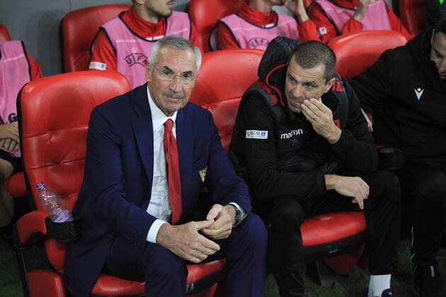 Edoardo Reja head coach of Albania during the football friendly football game between the national teams of Albania and Italy, at Air Albania Stadium on 16 November 2022, Tirana, Albania. Photo Nderim Kaceli  Copyright: xNderimxKacelix xipa-agency.netx xLivexMediax 0 IPA_IPA34537240