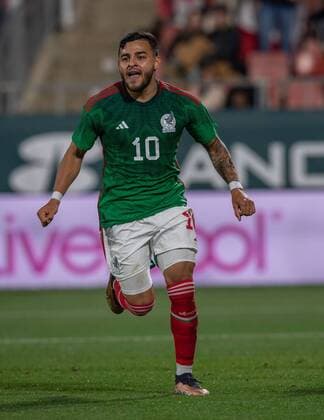 RECORD DATE NOT STATED Seleccion Mexicana 2022 Mexico vs Sweden Alexis Vega celebrates his goal 1-1 of Mexico during the game Mexico (Mexican national team, Nationalteam vs Sweden, friendly match of preparation prior to the start of the FIFA World Cup, WM, Weltmeisterschaft, Fussball Qatar 2022, at Montilivi Municipal Stadium, on November 16, 2022. <br><br> Alexis Vega celebra su gol 1-1 de Mexico durante el partido Mexico (Seleccion Nacional Mexicana) vs Suecia,amistoso de preparacion previo al inicio de la Copa Mundial de la FIFA Qatar 2022, en el Estadio Municipal de Montilivi, el 16 de noviembre de 2022. GIRONA ESPANA ESPANA Copyright: xDavidxLeahx 20221116145047_SM_AM_MEX_SWE_VEGA88