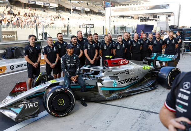 44 Lewis Hamilton (GBR, Mercedes-AMG Petronas F1 Team), F1 Grand Prix of Abu Dhabi at Yas Marina Circuit on November 17, 2022 in Abu Dhabi, United Arab Emirates. (Photo by HOCH ZWEI) Abu Dhabi United Arab Emirates