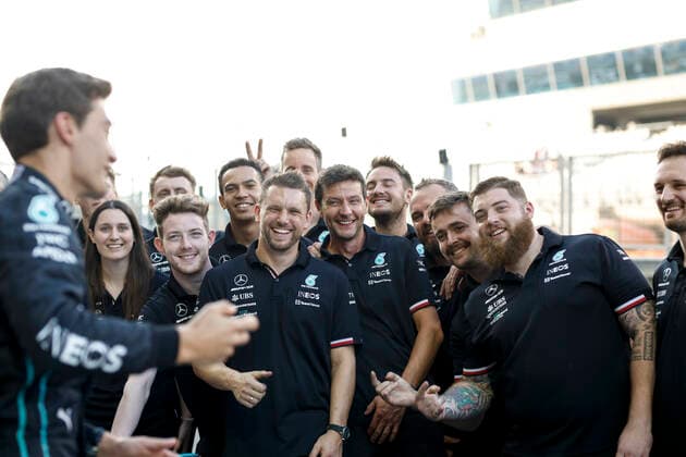 63 George Russell (GBR, Mercedes-AMG Petronas F1 Team), F1 Grand Prix of Abu Dhabi at Yas Marina Circuit on November 17, 2022 in Abu Dhabi, United Arab Emirates. (Photo by HOCH ZWEI) Abu Dhabi United Arab Emirates