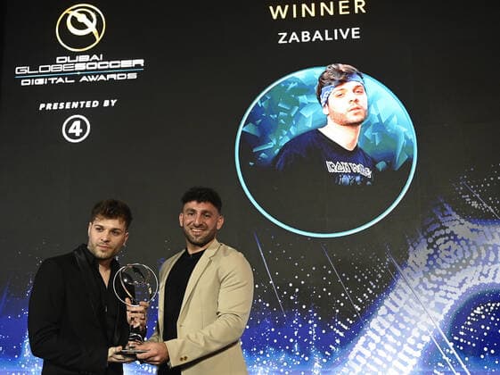 Foto Fabio Ferrari LaPresse - 17 Novembre 2022 - Dubai, Emirati Arabi Uniti - - Calcio -17ma edizione di Dubai International Sports Conference - Globe Soccer Awards 2022. Nella foto: Zabalive - Best football youtube creator November 17, 2022 Dubai, United Arab Emirates - sport - Soccer - 17th edition of the Dubai International Sports Conference - Globe Soccer Awards 2022. In the pic: Zabalive - Best football youtube creator  Copyright: xFabioxFerrari LaPressex