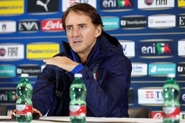 SOCCER - AUT vs ITA, test match VIENNA,AUSTRIA,19.NOV.22 - SOCCER - OEFB international test match, Austria vs Italy, preview, press conference, PK, Pressekonferenz team ITA. Image shows head coach Roberto Mancini (ITA).  GEPAxpictures xArminxRauthner