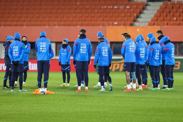 SOCCER - AUT vs ITA, test match VIENNA,AUSTRIA,19.NOV.22 - SOCCER - OEFB international test match, Austria vs Italy, preview, training team ITA. Image shows the team of ITA.  GEPAxpictures xArminxRauthner