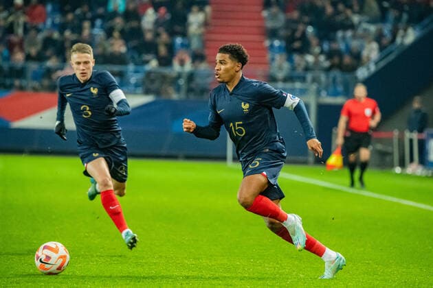 Amine Adli (France) FOOTBALL : France U21, U 21 vs Norvege U21 - Amical international - 19 11 2022 BaptisteAutissier Panoramic 