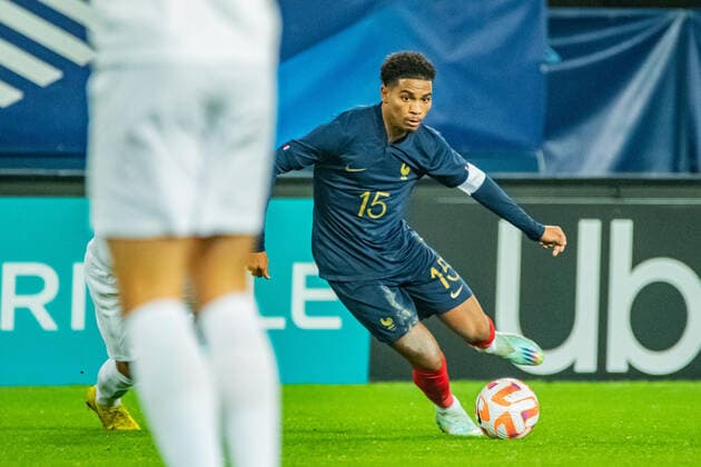 Amine Adli (France) FOOTBALL : France U21, U 21 vs Norvege U21 - Amical international - 19 11 2022 BaptisteAutissier Panoramic 