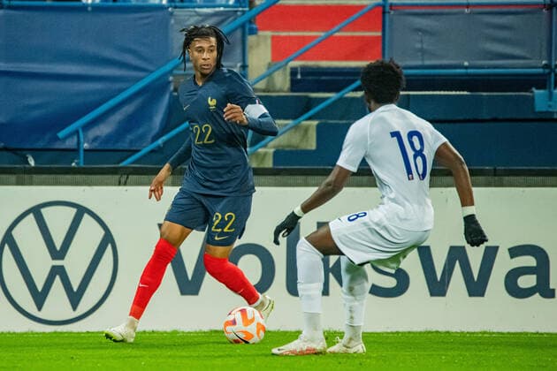 Michael Olise (France) FOOTBALL : France U21, U 21 vs Norvege U21 - Amical international - 19 11 2022 BaptisteAutissier Panoramic 