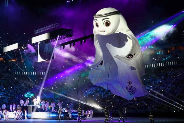 Sport Bilder des Tages QATAR, AL KHOR - NOVEMBER 20, 2022: La eeb, the official mascot of the 2022 FIFA World Cup, WM, Weltmeisterschaft, Fussball is pictured during the opening ceremony of the 2022 FIFA World Cup at Al Bayt Stadium. Sergei Bobylev TASS  55990439