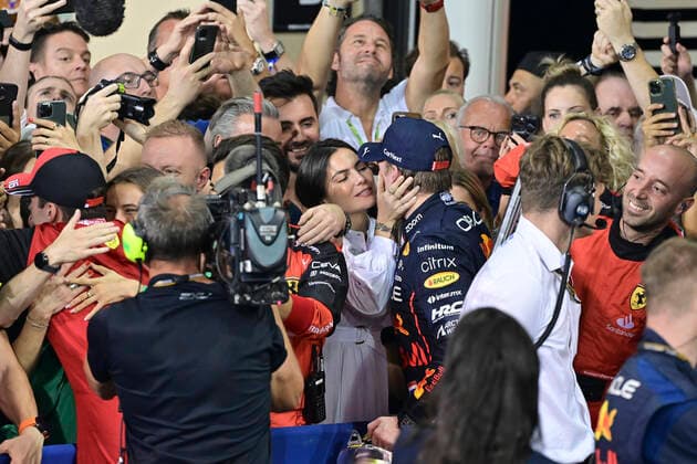 1 Max Verstappen (NLD, Oracle Red Bull Racing) and his girlfriend Kelly Piquet, F1 Grand Prix of Abu Dhabi at Yas Marina Circuit on November 20, 2022 in Abu Dhabi, United Arab Emirates. (Photo by HOCH ZWEI) Abu Dhabi United Arab Emirates