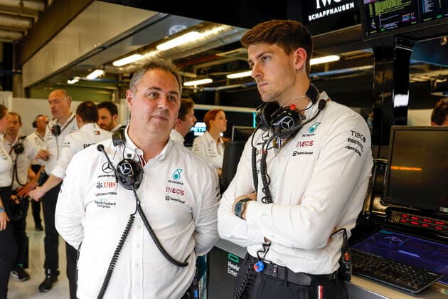 Ron Meadows (GBR, Mercedes-AMG Petronas F1 Team), Michael Sansoni, F1 Grand Prix of Abu Dhabi at Yas Marina Circuit on November 20, 2022 in Abu Dhabi, United Arab Emirates. (Photo by HOCH ZWEI) Abu Dhabi United Arab Emirates