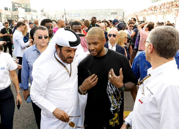 Mohammed Ben Sulayem (UAE, FIA President), Usher, F1 Grand Prix of Abu Dhabi at Yas Marina Circuit on November 20, 2022 in Abu Dhabi, United Arab Emirates. (Photo by HOCH ZWEI) Abu Dhabi United Arab Emirates