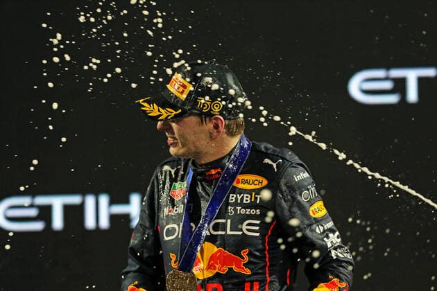 20th November 2022; Yas Marina Circuit, Yas Island, Abu Dhabi; Winner Max Verstappen (NED) Oracle Red Bull Racing RB18, after the F1 Grand Prix Race day for Abu Dhabi F1 Race  ActionPlus12451441 HeulerxAndrey