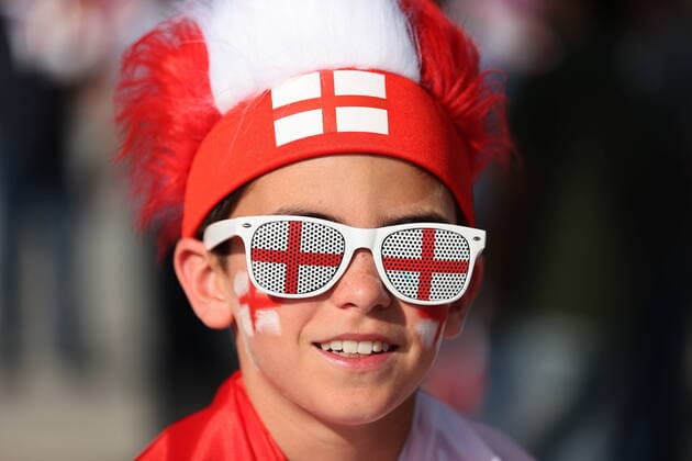 QATAR, DOHA - NOVEMBER 21, 2022: A Team England supporter is seen outside Khalifa International Stadium ahead of the 2022 FIFA World Cup, WM, Weltmeisterschaft, Fussball Group B football match between England and Iran. Sergei Bobylev TASS  56004759