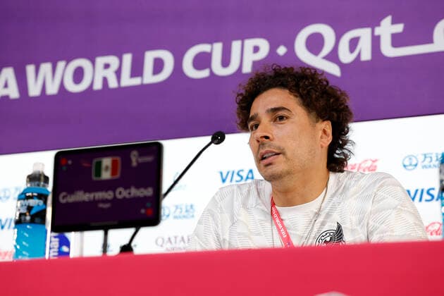 Mexico s goalkeeper Guillermo Ochoa attends a press conference, PK, Pressekonferenz at the Qatar National Convention Center in Doha, Qatar, 21 November 2022. Mexico will play Poland in their group C match of the FIFA World Cup, WM, Weltmeisterschaft, Fussball 2022 on 22 November. Mexico press conference !ACHTUNG: NUR REDAKTIONELLE NUTZUNG!  Copyright: xJoséxMendezx EVE434 20221121-393bcff5075be934f1d35a494f1e9e1ac561dd99