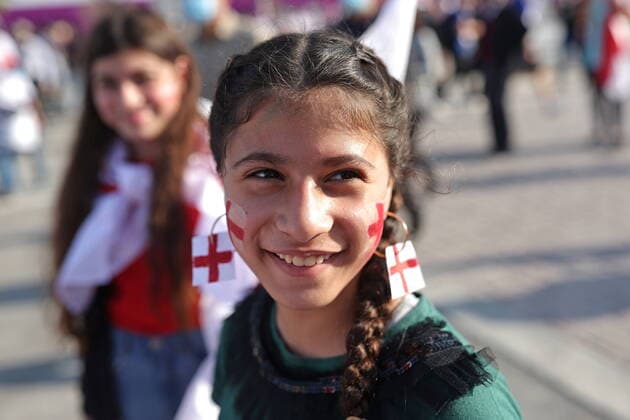 QATAR, DOHA - NOVEMBER 21, 2022: A Team England supporter is seen outside Khalifa International Stadium ahead of the 2022 FIFA World Cup, WM, Weltmeisterschaft, Fussball Group B football match between England and Iran. Sergei Bobylev TASS  56004973