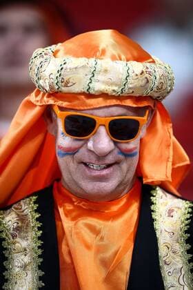 Mandatory Credit: Photo by Michael Zemanek Shutterstock (13626368j) Dutch fans inside the ground Senegal v Netherlands, FIFA World Cup, WM, Weltmeisterschaft, Fussball 2022, Group A, Football, Al Thumama Stadium, Doha, Qatar - 21 Nov 2022 Editorial Use Only Senegal v Netherlands, FIFA World Cup 2022, Group A, Football, Al Thumama Stadium, Doha, Qatar - 21 Nov 2022 Editorial Use Only  Copyright: xMichaelxZemanek Shutterstockx 13626368j