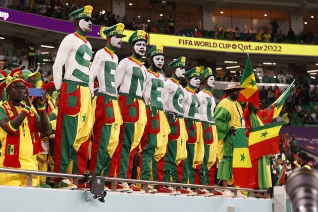 DOHA, 21-11-2022 Al Thumama Stadium World Cup 2022 in Qatar game between Senegal and Netherlands, fans of Senegal Senegal - Netherlands  x19307197x Copyright: