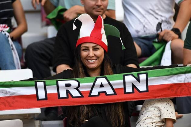 Qatar Soccer World Cup England - Iran 8321293 21.11.2022 Iran s supporter waits before the start of the Qatar 2022 World Cup Group B soccer match between England and Iran at the Khalifa International Stadium in Doha, Qatar. Grigory Sysoev Sputnik Doha Qatar  Copyright: xGrigoryxSysoevx