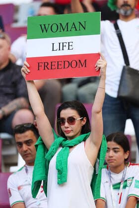 Iran fans (IRI), NOVEMBER 21, 2022 - Football Soccer : FIFA World Cup, WM, Weltmeisterschaft, Fussball Qatar 2022 Group B match between England 6-2 Iran at Khalifa International Stadium in Al Rayyan, Qatar.  (204411583)