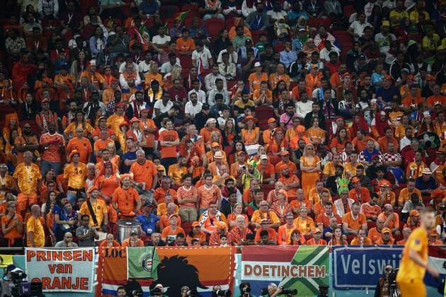 Mandatory Credit: Photo by Michael Zemanek Shutterstock (13626368ez) Dutch fans Senegal v Netherlands, FIFA World Cup, WM, Weltmeisterschaft, Fussball 2022, Group A, Football, Al Thumama Stadium, Doha, Qatar - 21 Nov 2022 Editorial Use Only Senegal v Netherlands, FIFA World Cup 2022, Group A, Football, Al Thumama Stadium, Doha, Qatar - 21 Nov 2022 Editorial Use Only  Copyright: xMichaelxZemanek Shutterstockx 13626368ez