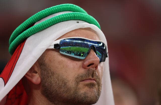 USA vs Wales AL-RAYYAN, AR - 21.11.2022: USA VS WALES - Fan during the match between the United States and Wales, valid for the group stage of the World Cup, held at the Ahmed bin Ali Stadium in Al-Rayyan, Qatar. (Photo: Rodolfo Buhrer La Imagem Fotoarena) x2296927x  RodolfoxBuhrer