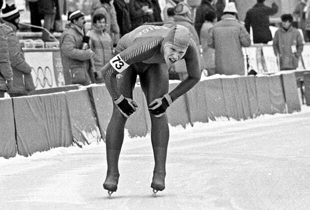 ARKIV 1984-02-18 Den svenske skridskoakaren Tomas Gustafson i mal som tvaa pa 10 000 m skridsko vid de olympiska vinterspelen i Sarajevo, Jugoslavien 18:e februari 1984. Sarajevo Bosnia-Hercegovina x1001x *** ARCHIVE 1984 02 18 Swedish skater Tomas Gustafson competing as a double in 10 000 m skating at the Olympic Winter Games in Sarajevo, Yugoslavia 18 February 1984 Sarajevo Bosnia Hercegovina x1001x  Copyright: xJanxCollsiööx xTTx x SARAJEVO-OS-SKRIDSKO
