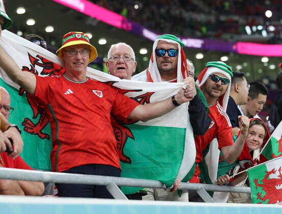 Football - 2022 FIFA World Cup, WM, Weltmeisterschaft, Fussball Qatar - Group B - Round One - Wales vs United Stated of America - Al Thumama Stadium, Doha - Monday 21st November 2022 Fans are seen before the game 