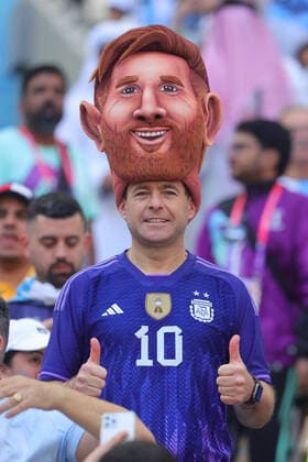 Messi fan during the FIFA World Cup, WM, Weltmeisterschaft, Fussball Qatar 2022 Group C match between Argentina and Saudi Arabia at Lusail Stadium, Lusail, Qatar on 22 November 2022. Copyright: xPeterxDovganx 34630018