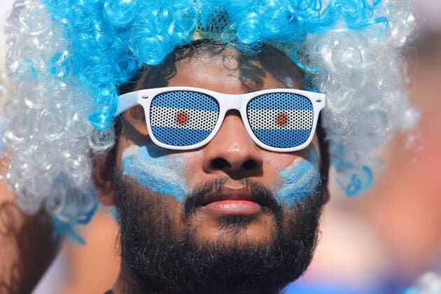 Argentina fan during the FIFA World Cup, WM, Weltmeisterschaft, Fussball Qatar 2022 Group C match between Argentina and Saudi Arabia at Lusail Stadium, Lusail, Qatar on 22 November 2022. Copyright: xPeterxDovganx 34630013