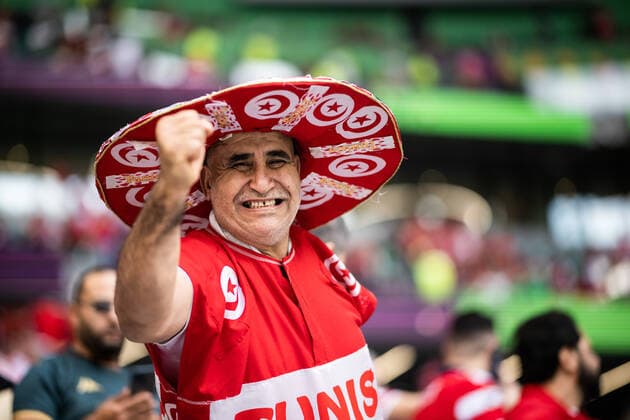 221122 A fan of Tunisia ahead of the FIFA World Cup, WM, Weltmeisterschaft, Fussball 2022 football match between Denmark and Tunisia on November 22, 2022 in Doha. Photo: Joel Marklund BILDBYRAN kod JM JM0382 bbeng fotboll football soccer fotball vm fotbolls-vm fotball-vm fotbolls-vm 2022 fifa world cup 2022 danmark denmark tunisien tunisia publik *** 221122 A fan of Tunisia ahead of the FIFA World Cup 2022 football match between Denmark and Tunisia on November 22, 2022 in Doha Photo Joel Marklund PHOTO AGENCY code JM JM0382 bbeng football football soccer fotball vm fotbols vm fotbols vm fotbols vm 2022 fifa world cup 2022 denmark denmark tunisia tunisia audience,  Copyright: JOELxMARKLUND BB221122JM011