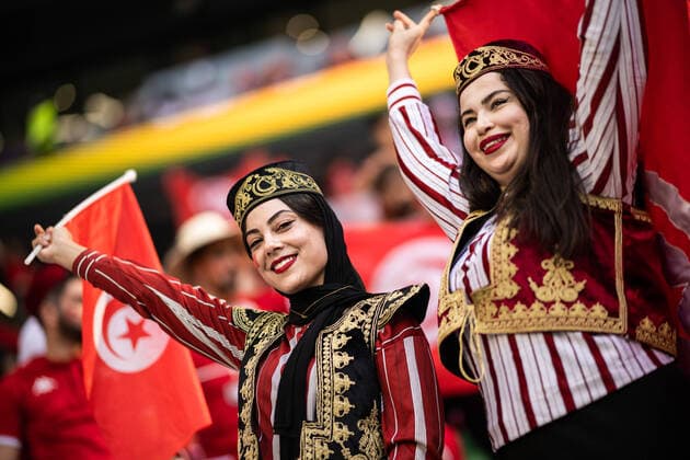 Sport Bilder des Tages 221122 Fans of Tunisia ahead of the FIFA World Cup, WM, Weltmeisterschaft, Fussball 2022 football match between Denmark and Tunisia on November 22, 2022 in Doha. Photo: Joel Marklund BILDBYRAN kod JM JM0382 bbeng fotboll football soccer fotball vm fotbolls-vm fotball-vm fotbolls-vm 2022 fifa world cup 2022 danmark denmark tunisien tunisia publik *** 221122 Fans of Tunisia ahead of the FIFA World Cup 2022 football match between Denmark and Tunisia on November 22, 2022 in Doha Photo Joel Marklund PHOTO AGENCY code JM JM0382 bbeng football football soccer fotball world cup football world cup football world cup 2022 fifa world cup 2022 denmark denmark tunisia tunisia audience,  Copyright: JOELxMARKLUND BB221122JM015