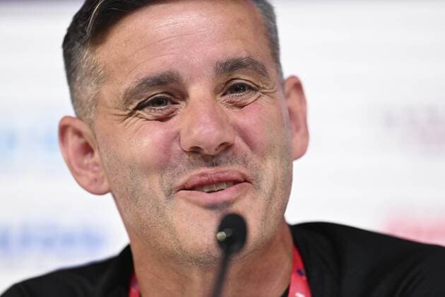 DOHA, QATAR - NOVEMBER 22 : Herdman John head coach of Canada talking to the press during a press conference, PK, Pressekonferenz before the FIFA World Cup, WM, Weltmeisterschaft, Fussball Qatar 2022 Groupe F match between Belgium and Canada on November 22, 2022 in Doha, Qatar, 22 11 2022 ( Belgium v Canada - FIFA World Cup Qatar 2022 - Media Activities 22 11 2022 PhotoNews Panoramic 