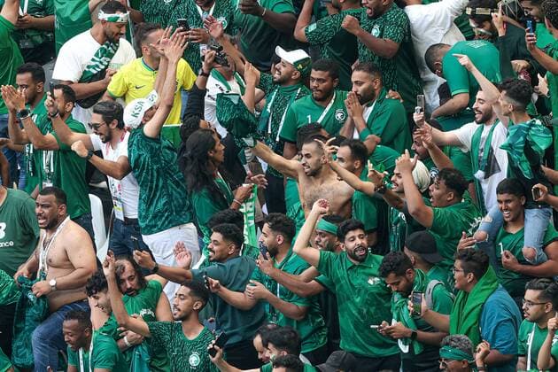RECORD DATE NOT STATED November 22, 2022. - Lusail, Qatar. - Lusail Stadium. FIFA World Cup, WM, Weltmeisterschaft, Fussball 2022. Group C. Match Argentina - Saudi Arabia. In picture: fans Saudi Arabia DmitryxGolubovich