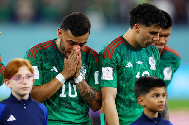 Mandatory Credit: Photo by Kieran McManus Shutterstock (13626428ag) Ernesto Vega of Mexico appears emotional during the national anthems. Mexico v Poland, FIFA World Cup, WM, Weltmeisterschaft, Fussball 2022, Group C, Football, Stadium 974, Doha, Qatar - 22 Nov 2022 Editorial Use Only Mexico v Poland, FIFA World Cup 2022, Group C, Football, Stadium 974, Doha, Qatar - 22 Nov 2022 Editorial Use Only Copyright: xKieranxMcManus Shutterstockx 13626428ag