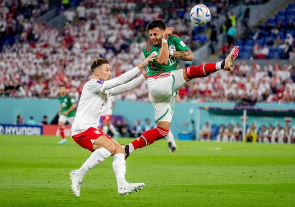 Mexico vs Poland DOHA, CA - 22.11.2022: MEXICO VS POLAND - Party Mexico vs Poland, match corresponding to group C, valid for the first group stage of the 2022 FIFA World Cup, WM, Weltmeisterschaft, Fussball held at stadium 974. (Photo: Juan Antonio Sánchez Fotoarena) x2297230x  JuanxAntonioxSánchez