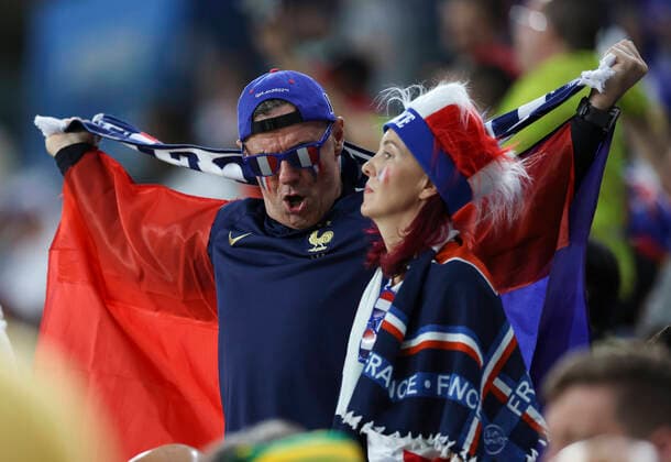 Football - 2022 FIFA World Cup, WM, Weltmeisterschaft, Fussball Qatar - Group D - Round One - France vs Australia - Al Janoub stadium, Al Wakrah - Tuesday 22nd November 2022 Fans are seen prior to the game 