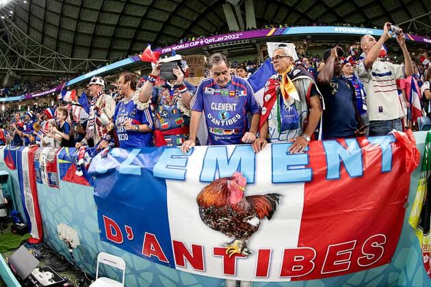 RECORD DATE NOT STATED November 22, 2022. - Al Wakrah, Qatar. - Al Janoub Stadium. FIFA World Cup, WM, Weltmeisterschaft, Fussball 2022. Group D. France v Australia. In picure: France fans DmitryxGolubovich